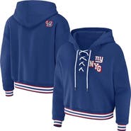 WEAR by Erin Andrews Women's WEAR by Erin Andrews Royal New York Giants Plus Size Lace-Up Pullover Hoodie