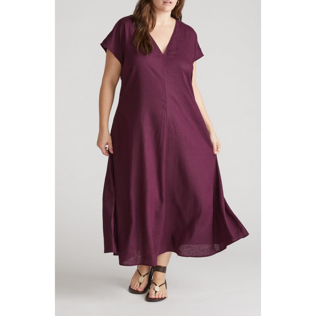 Universal Standard Louvre Tie Back Maxi Dress In Purple