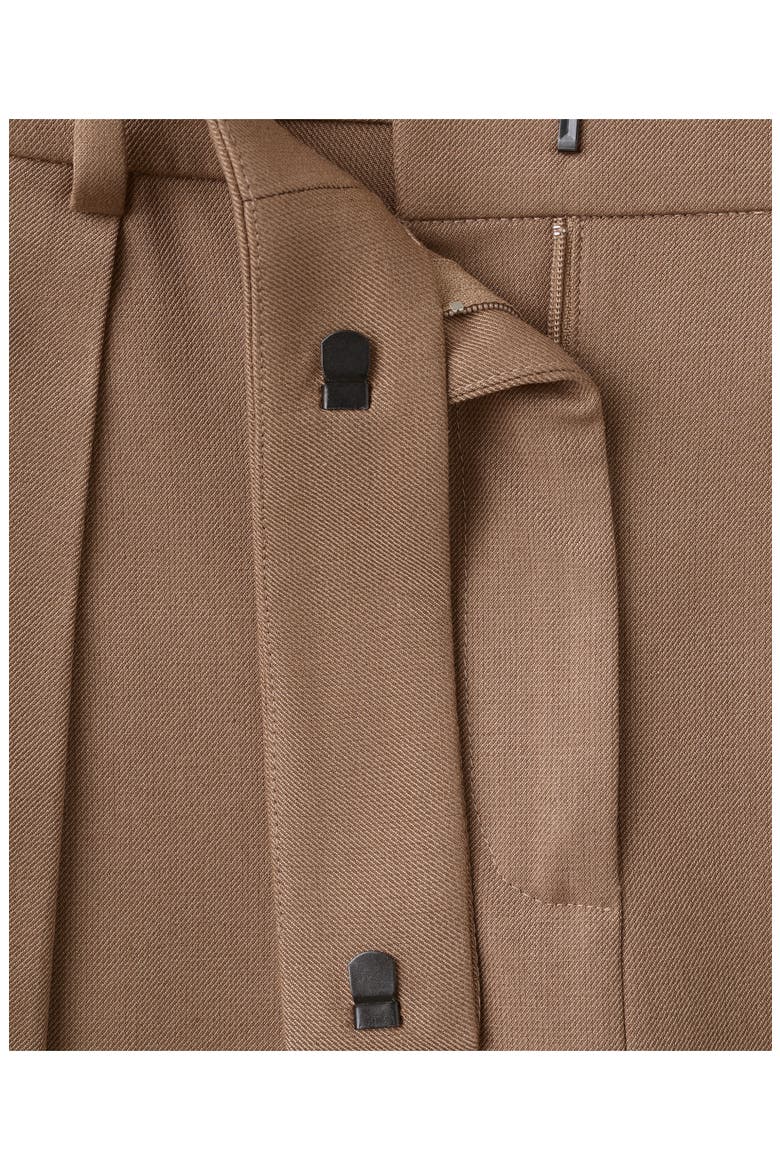 Pleated Straight Leg Pants, Alternate, color, MEDIUM BROWN