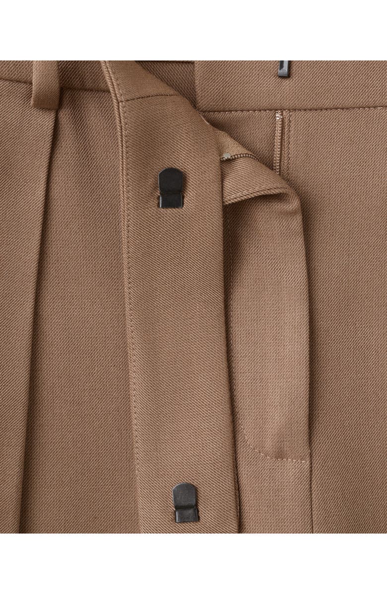 MANGO Pleated Straight Leg Pants, Alternate, color, Medium Brown