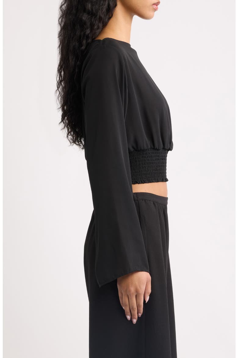 The Ace Smocked Top, Alternate, color, NOIR