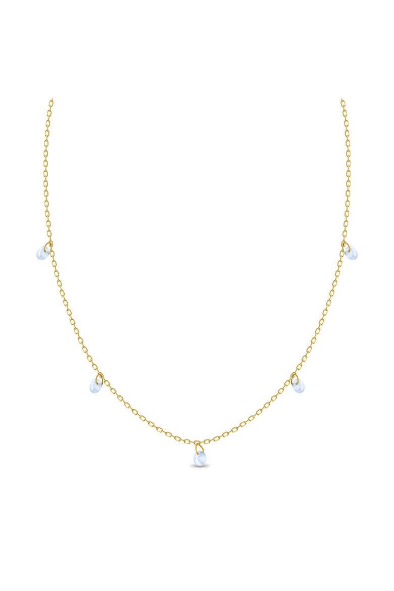 14k Dainty Aquamarine Multicharm Necklace, Main, color, Blue