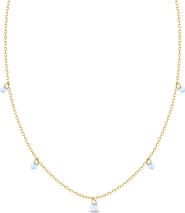 In Season Jewelry 14k Dainty Aquamarine Multicharm Necklace