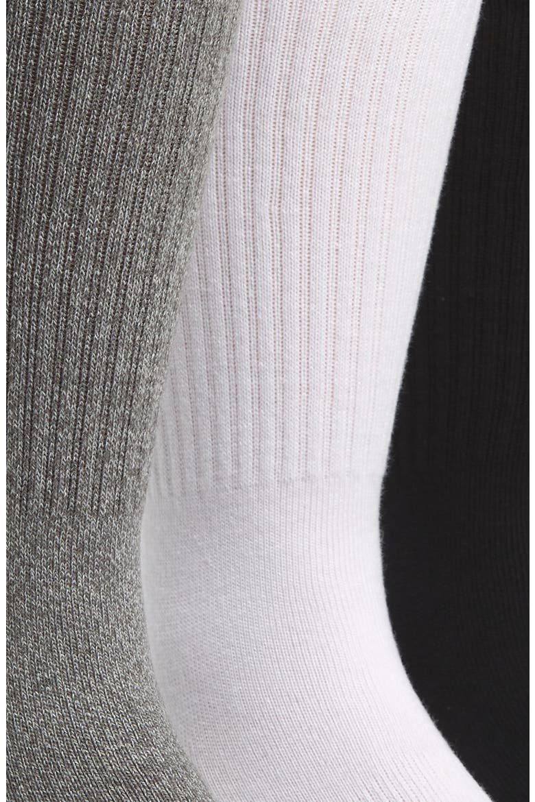 Icon Assorted 3-Pack Crew Socks, Alternate, color, BLACK/ WHITE/ GREY