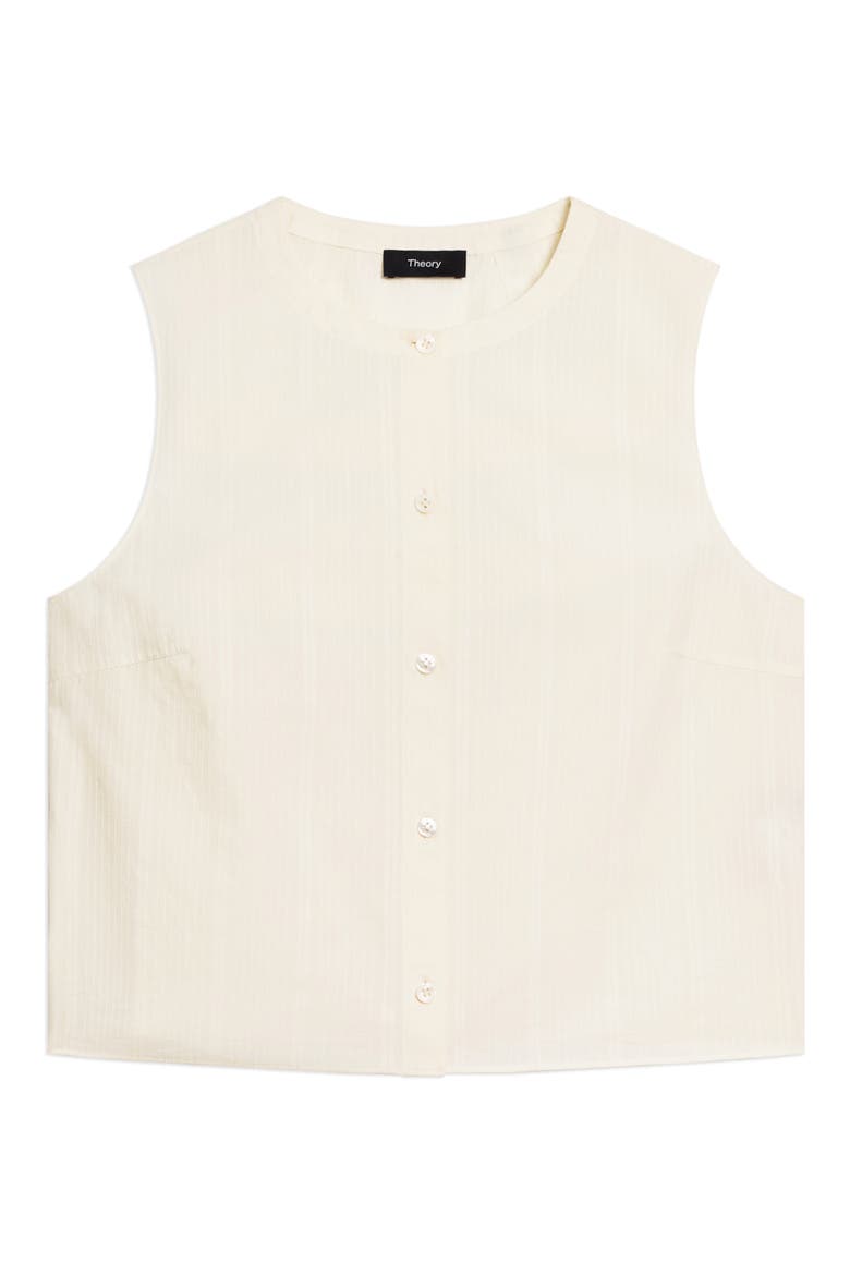 Button-Up Organic Cotton Top, Alternate, color, IVORY