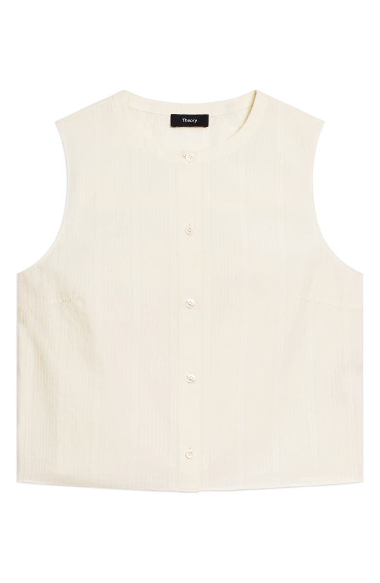 Theory Button-Up Organic Cotton Top, Alternate, color, Ivory
