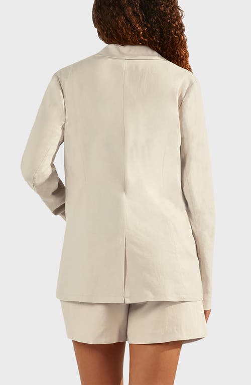 Matty M . Bronson Linen Blend Blazer In Nude