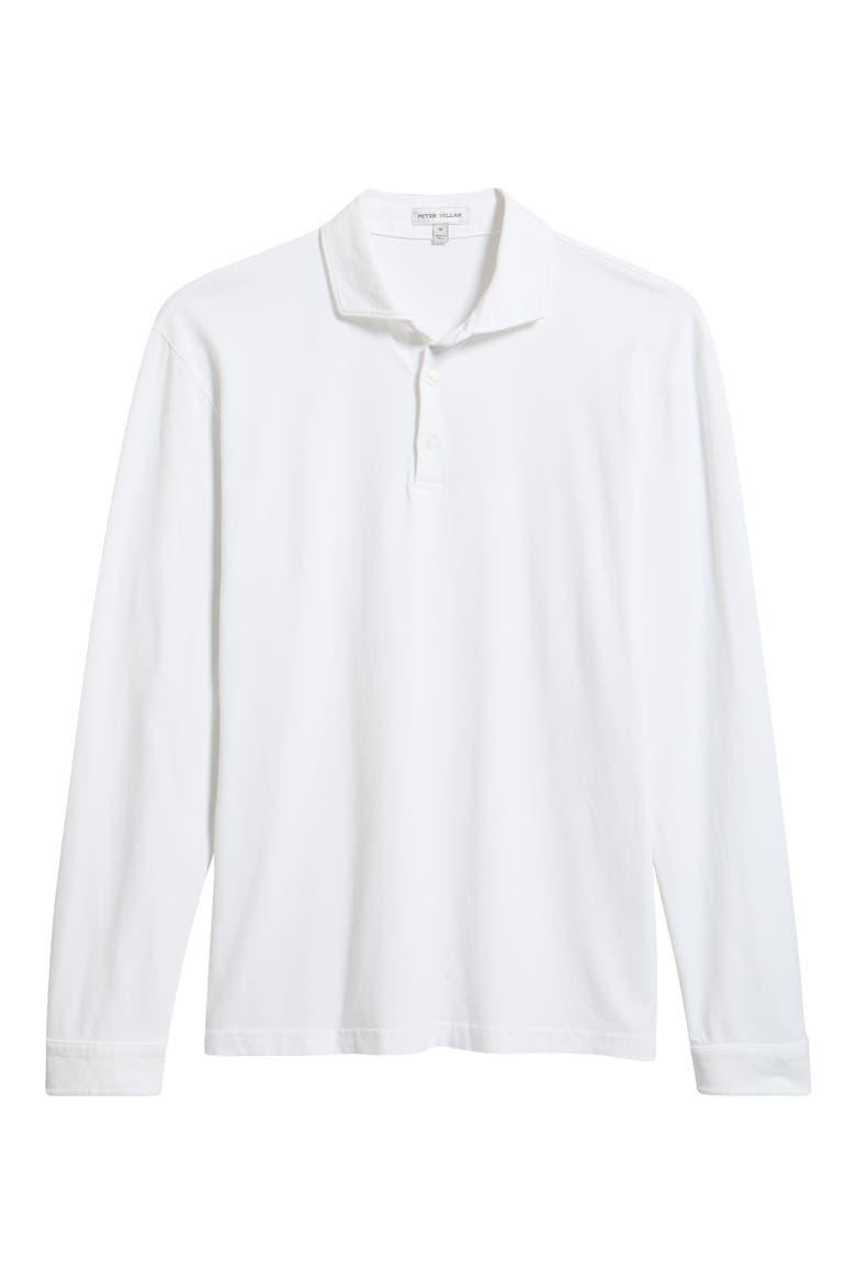 Crown Flex Pima Cotton Long Sleeve Polo, Alternate, color, WHITE