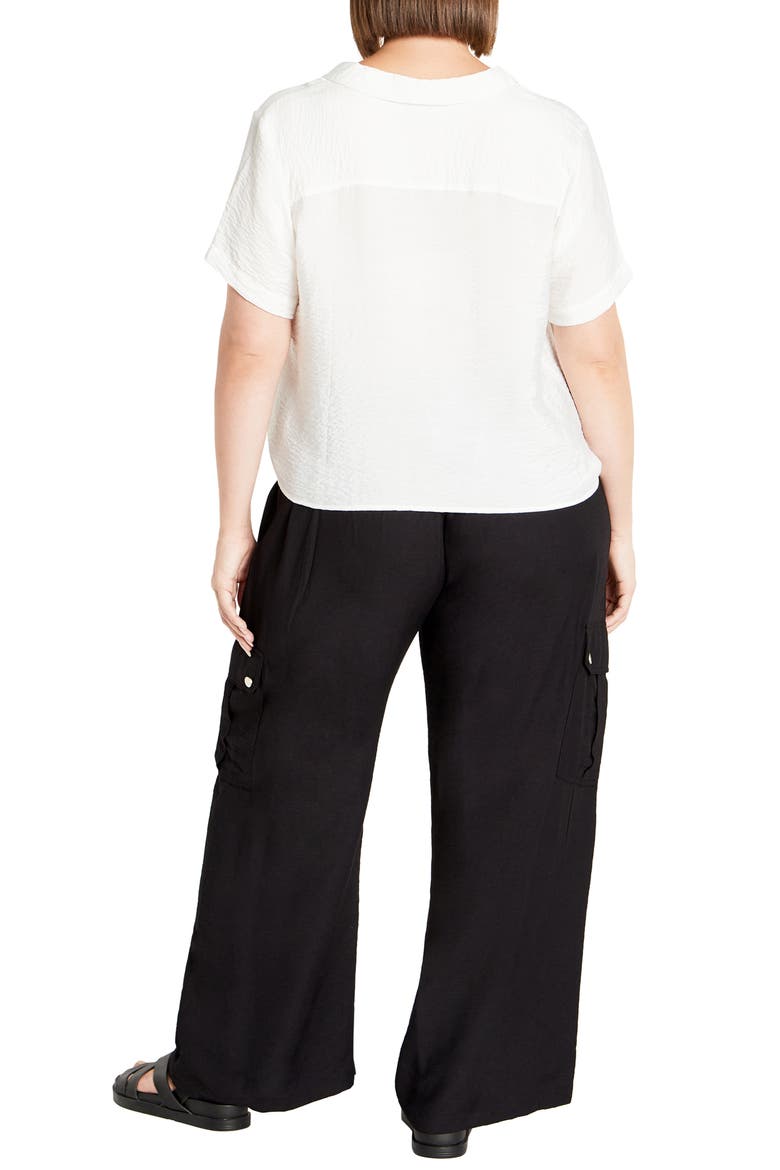Kasbah Short Sleeve Button-Up Shirt, Alternate, color, IVORY