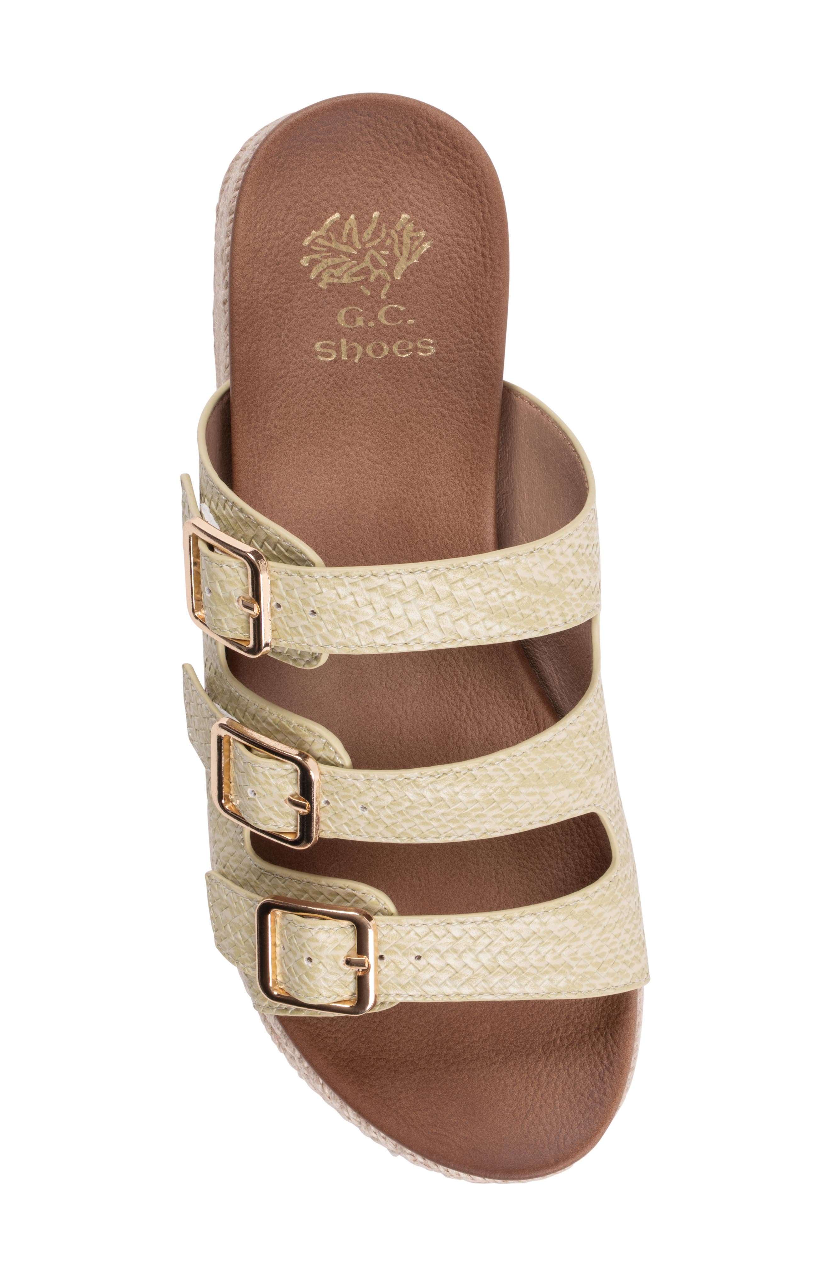 GOOD CHOICE NEW YORK Fabulist Buckle Espadrille Platform Wedge Sandal, Alternate, color, Lime