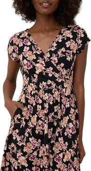 Pact Organic Cotton Fit & Flare Crossover Dress