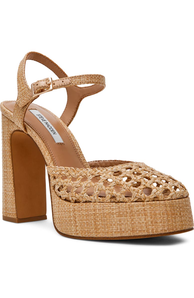 Steve Madden Lexie Ankle Strap Platform Pump, Main, color, Natural