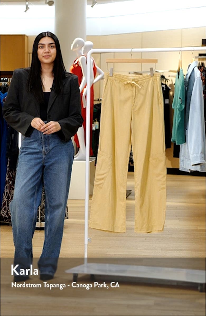 Drawstring Wide Leg Cargo Pants, sales video thumbnail