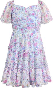 Zunie Kids' Yoryu Tiered Chiffon Dress