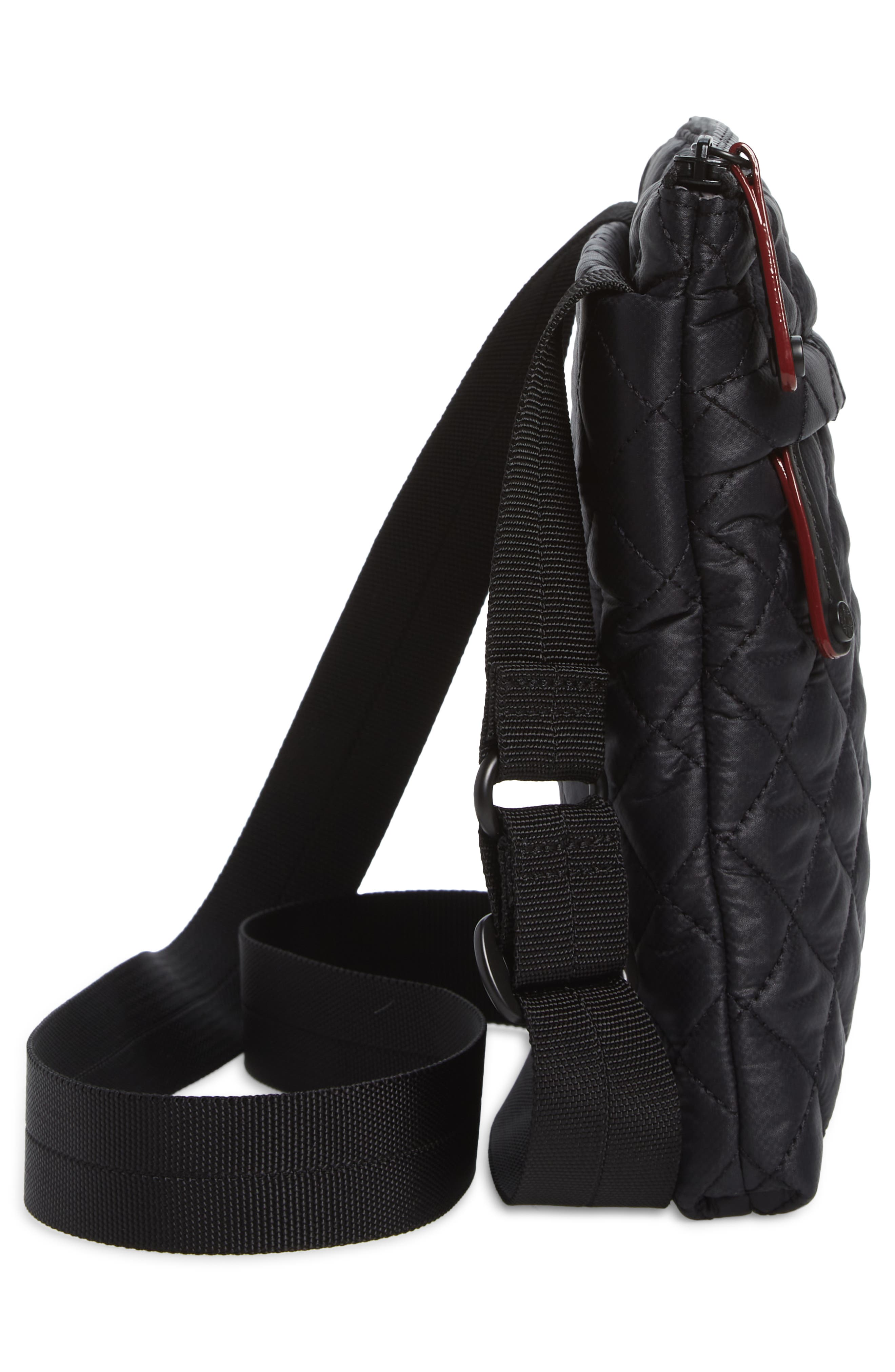 MZ Wallace Metro Quilted Nylon Crossbody Bag, Alternate, color, Black