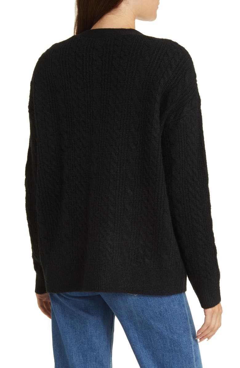 Nordstrom Cable Stitch Oversize Button-Up Sweater, Alternate, color,