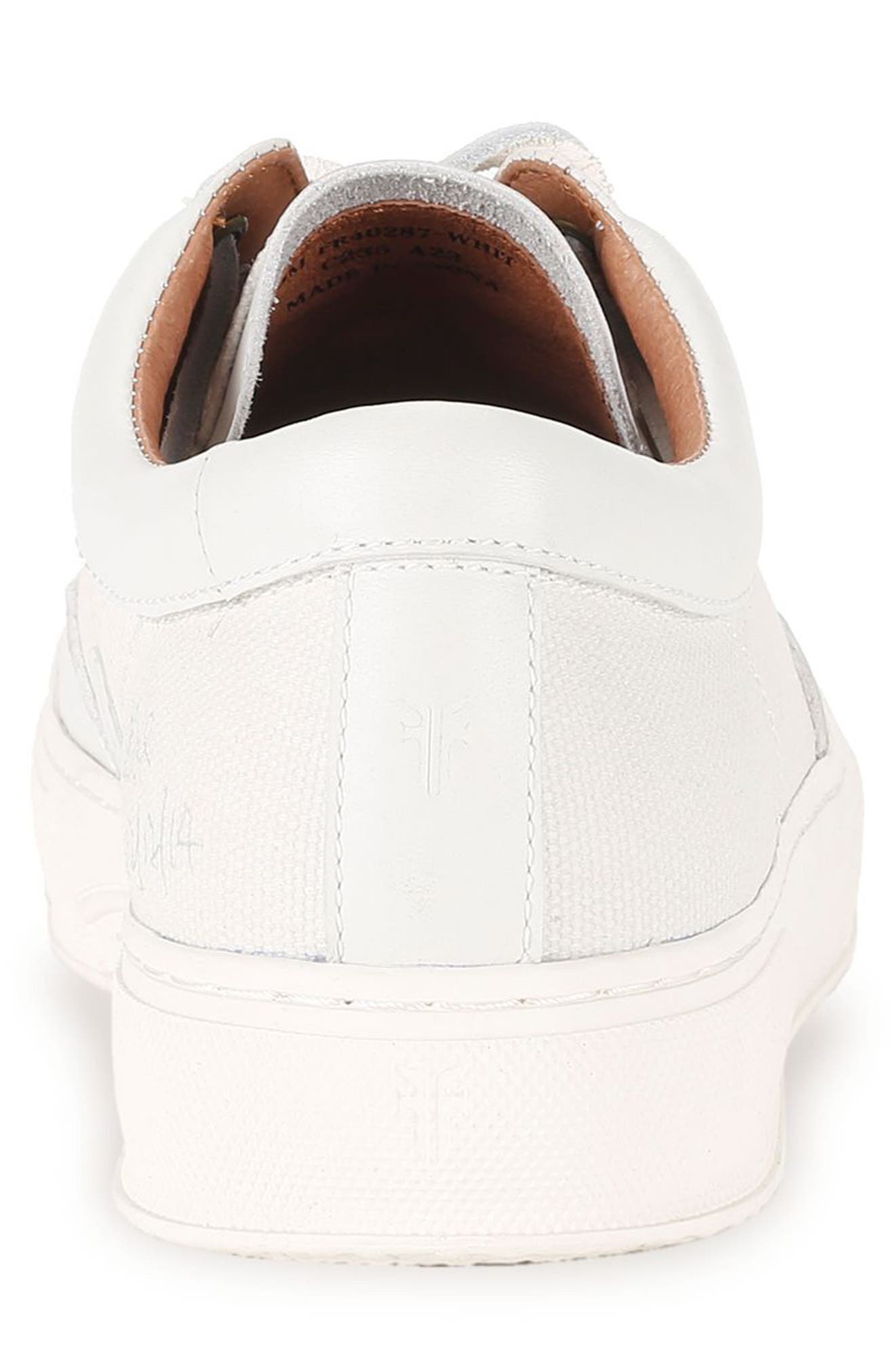 Frye Hoyt Low Water Resistant Sneaker, Alternate, color, White - Ruffle Leather