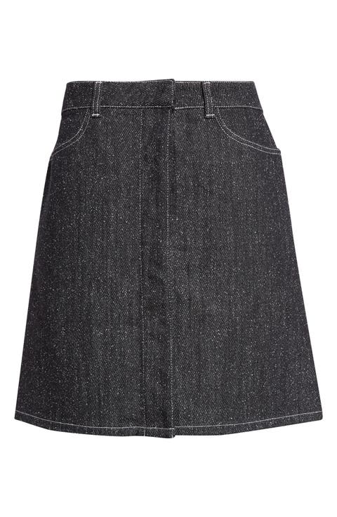Denim Tweed Pencil Skirt