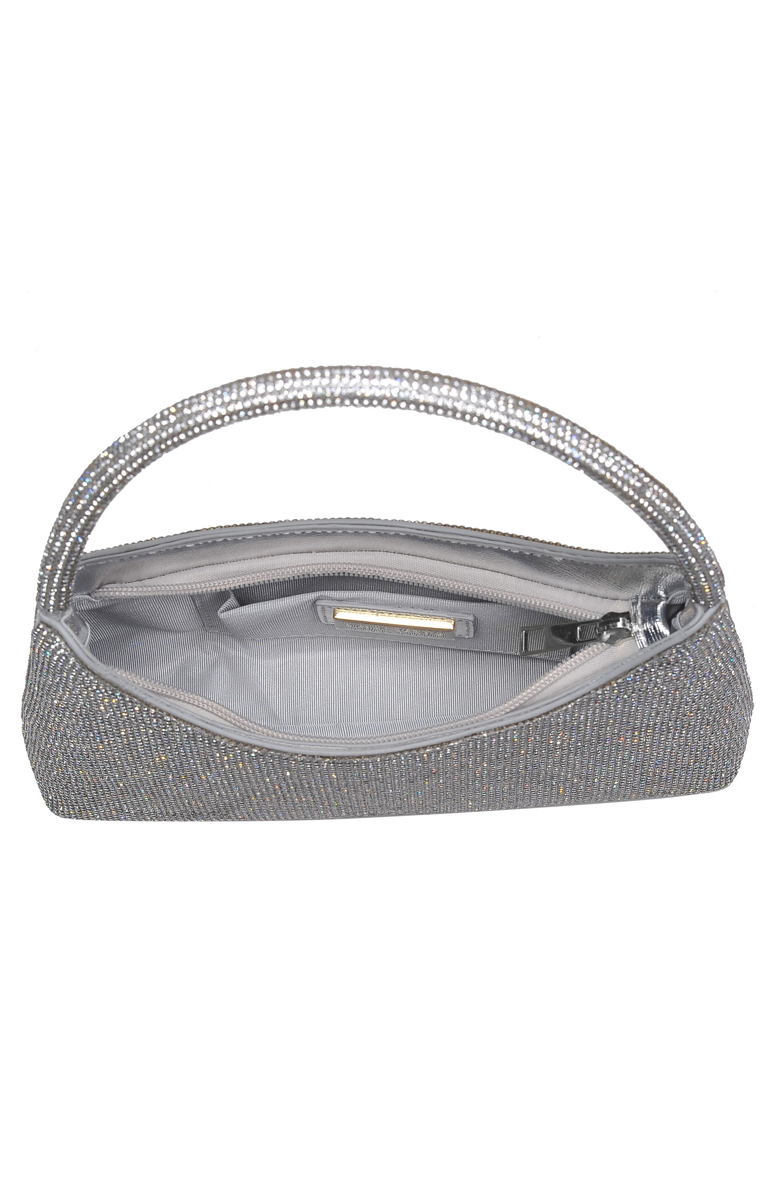 Embellished Top Handle Bag, Alternate, color, SILVER