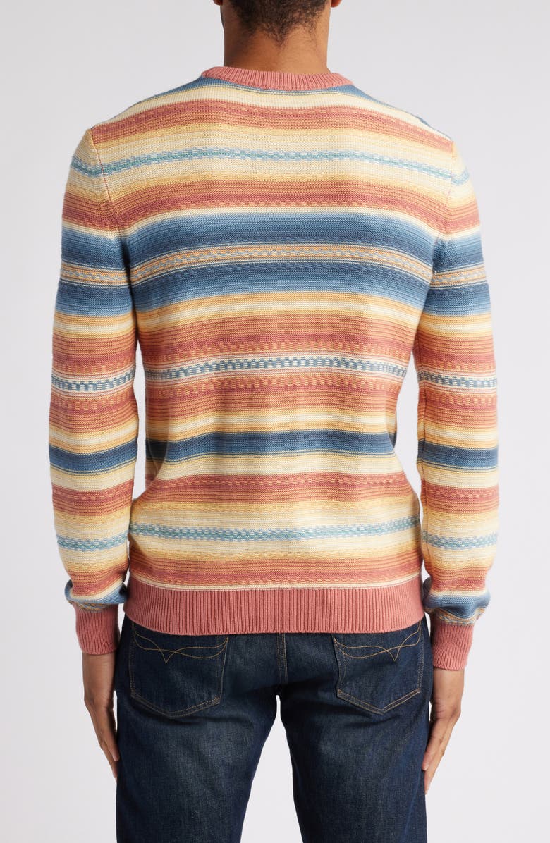 Faherty Stripe Crewneck Sweater, Alternate, color, Red Basin Ombre