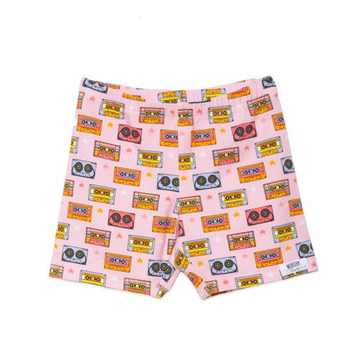 Worthy Threads Girls Biker Shorts In Cassettes & Stars