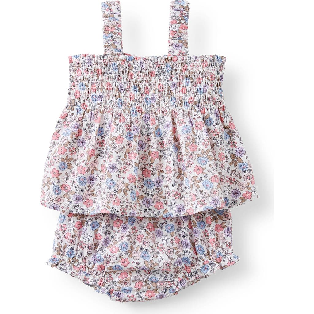 Shop Cotton On Kids Gigi Shirred Top And Bloomer Set In Vanilla Bella Floral