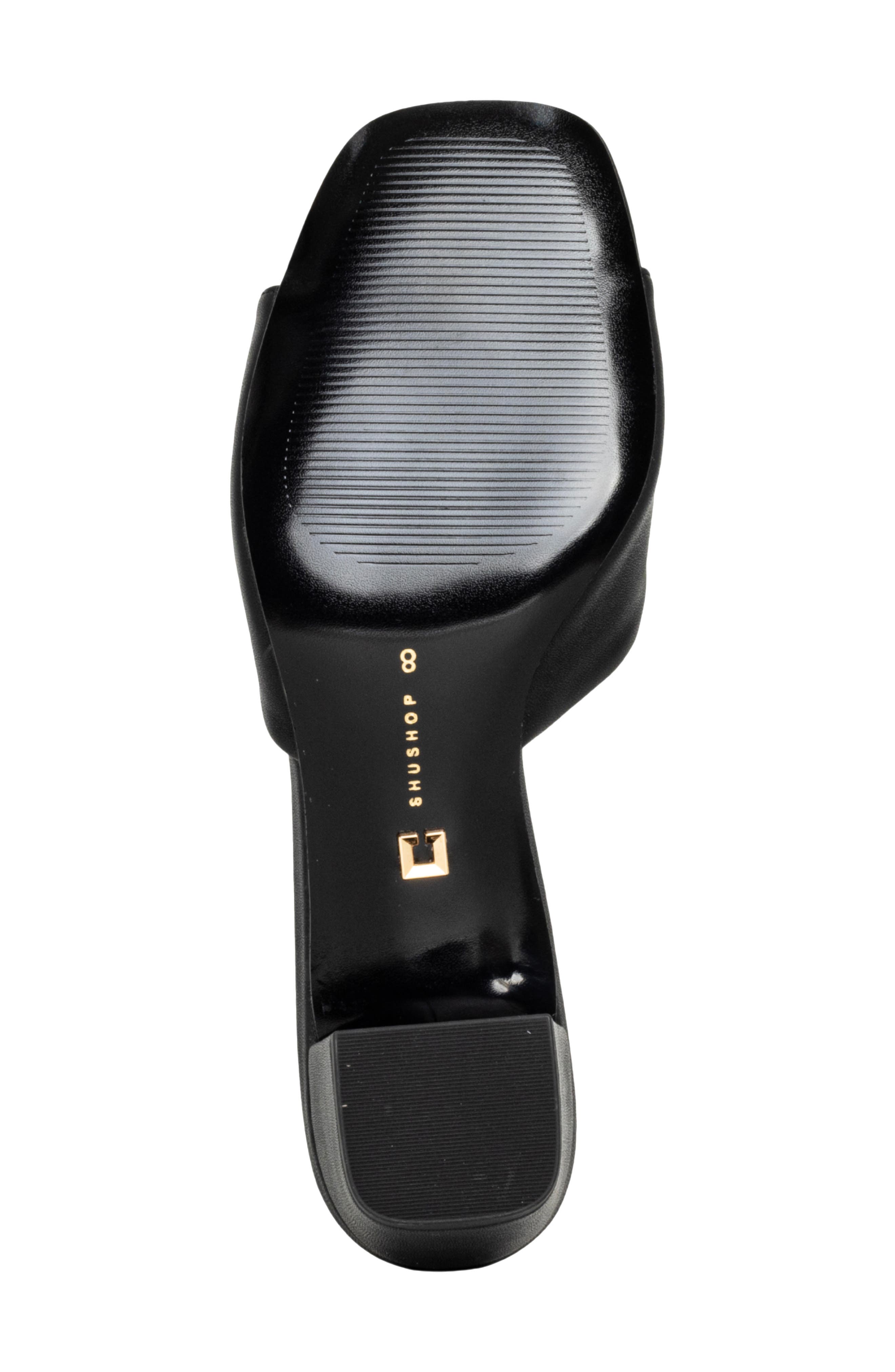 SHUSHOP Flora Slide Sandal, Alternate, color, Black And White