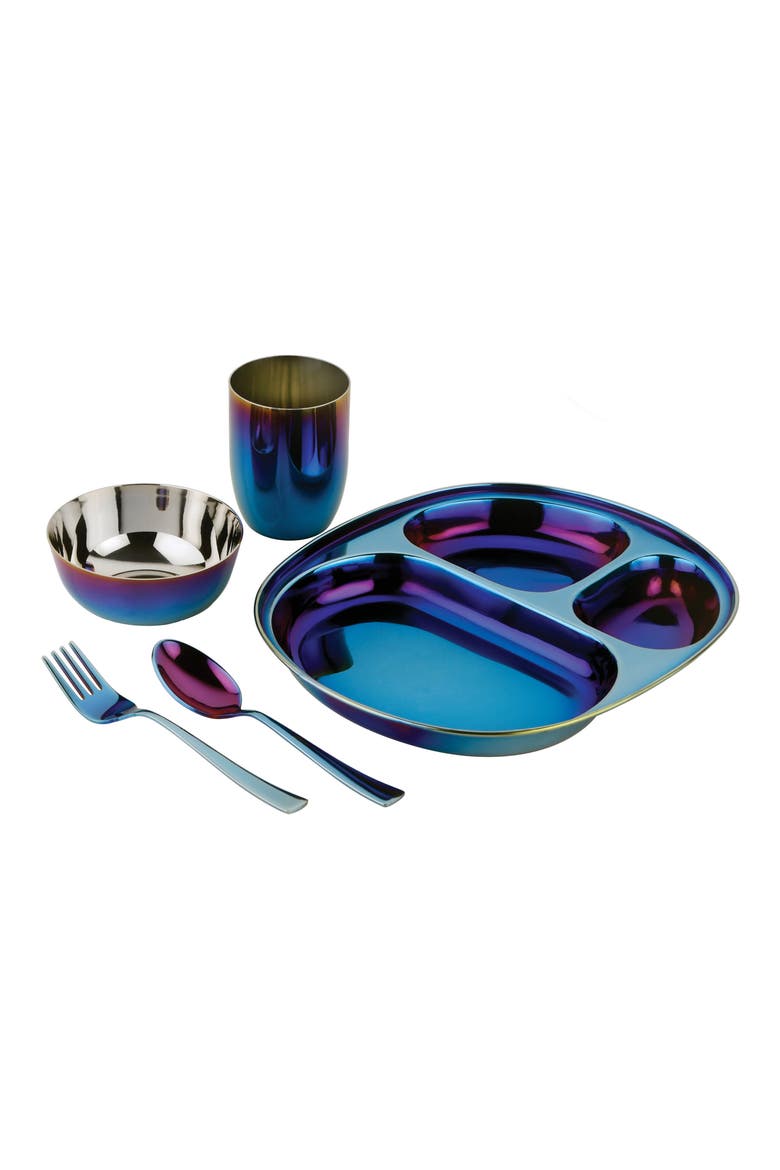 Mindful Mealtime Dish Set, Main, color, IRIDESCENT BLUE