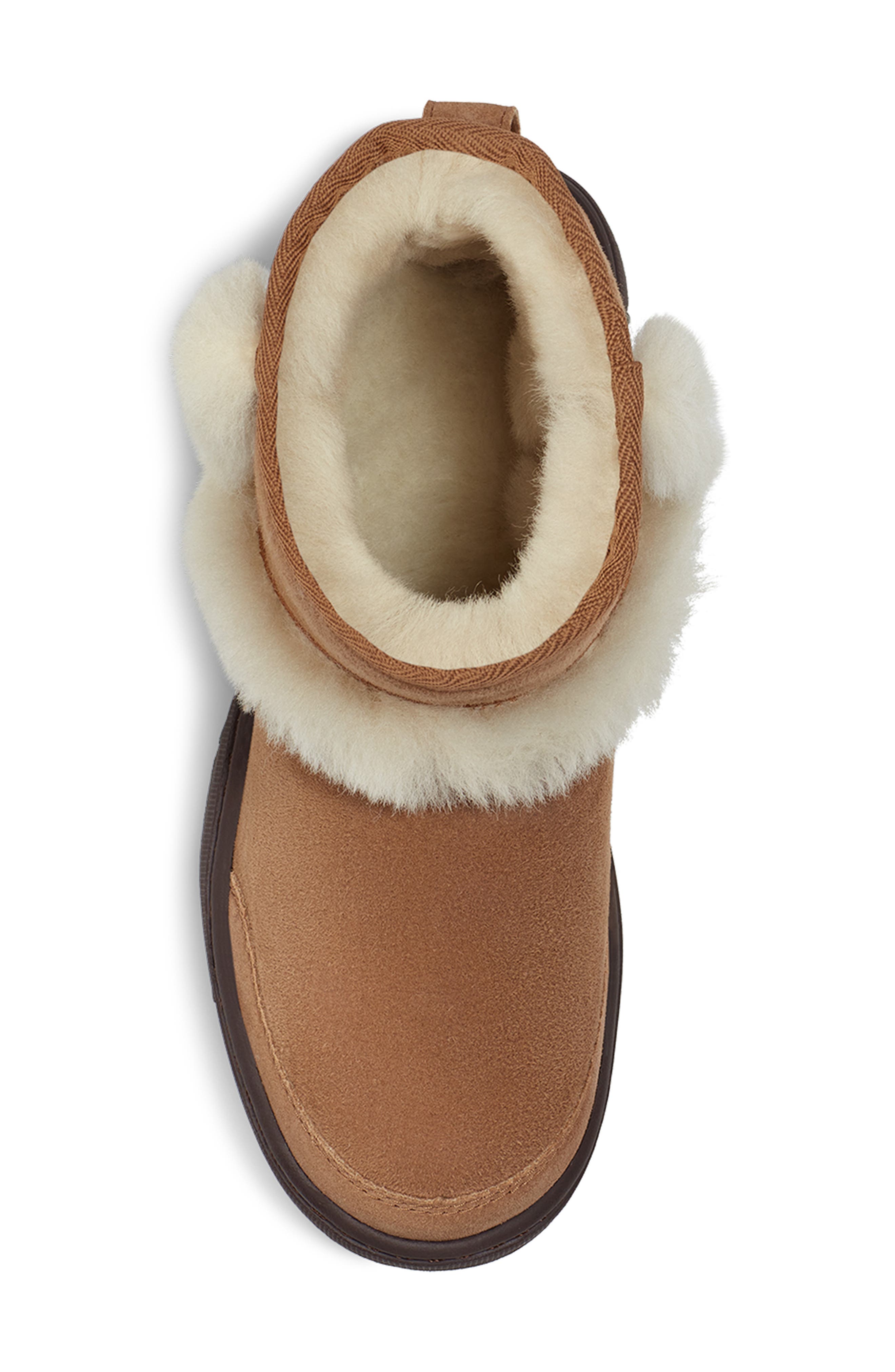 Sunburst Mini Genuine Shearling Bootie, Alternate, color, CHE