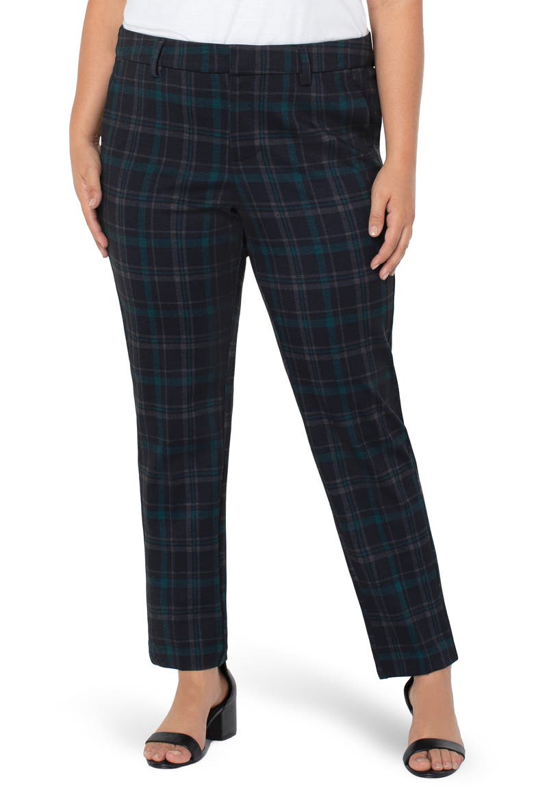 Kelsey Knit Ankle Trousers, Main, color, BLACK/ EVERGREEN