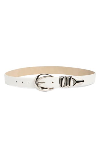 Vince Camuto Sculptural Faux Leather Belt In White