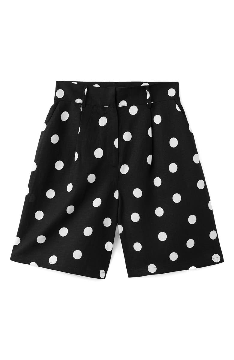 MANGO Abrei Polka Dot Shorts, Main, color, Black