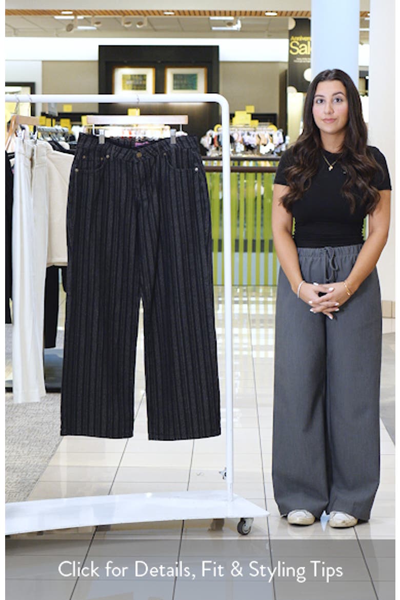 Stripe Lace Trim Low Rise Wide Leg Jeans video