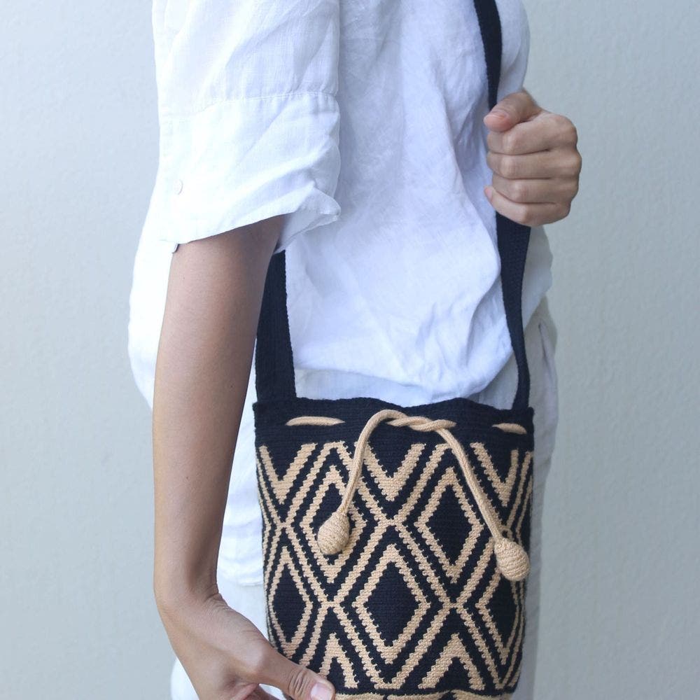 One Thread Collective Luja Bag, Alternate, color, Black + Gold