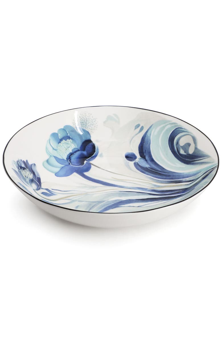 Elama Peony Garden 16 Piece Floral Design Round Porcelain Dinnerware Set, Alternate, color, White