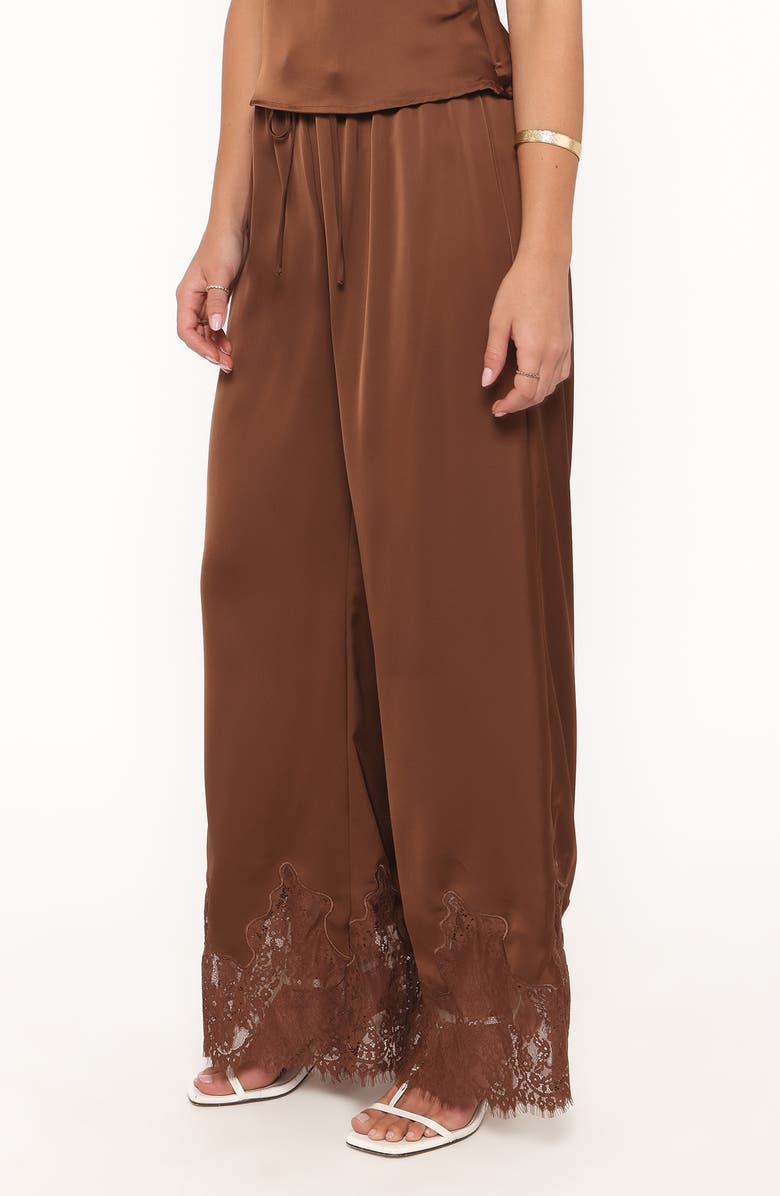 Petal & Pup Viola Drawstring Waist Wide Leg Pants, Alternate, color, Chocolate