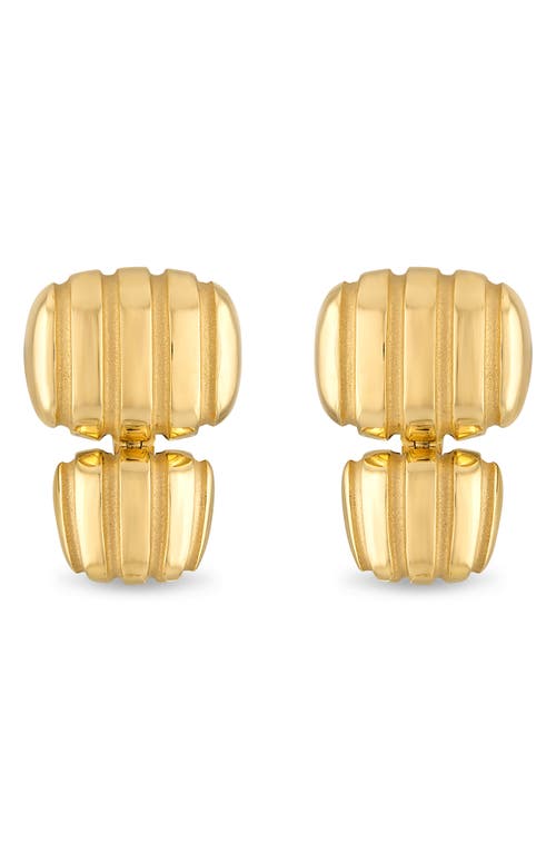 Pamela Zamore Orla Double Cushion Earrings In Gold