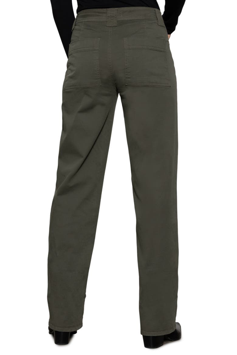 Luna High Waist Stretch Cotton Pants, Alternate, color, KALAMATA