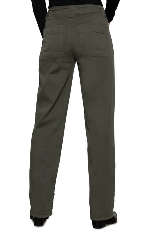 Sanctuary Luna High Waist Stretch Cotton Pants In Kalamata