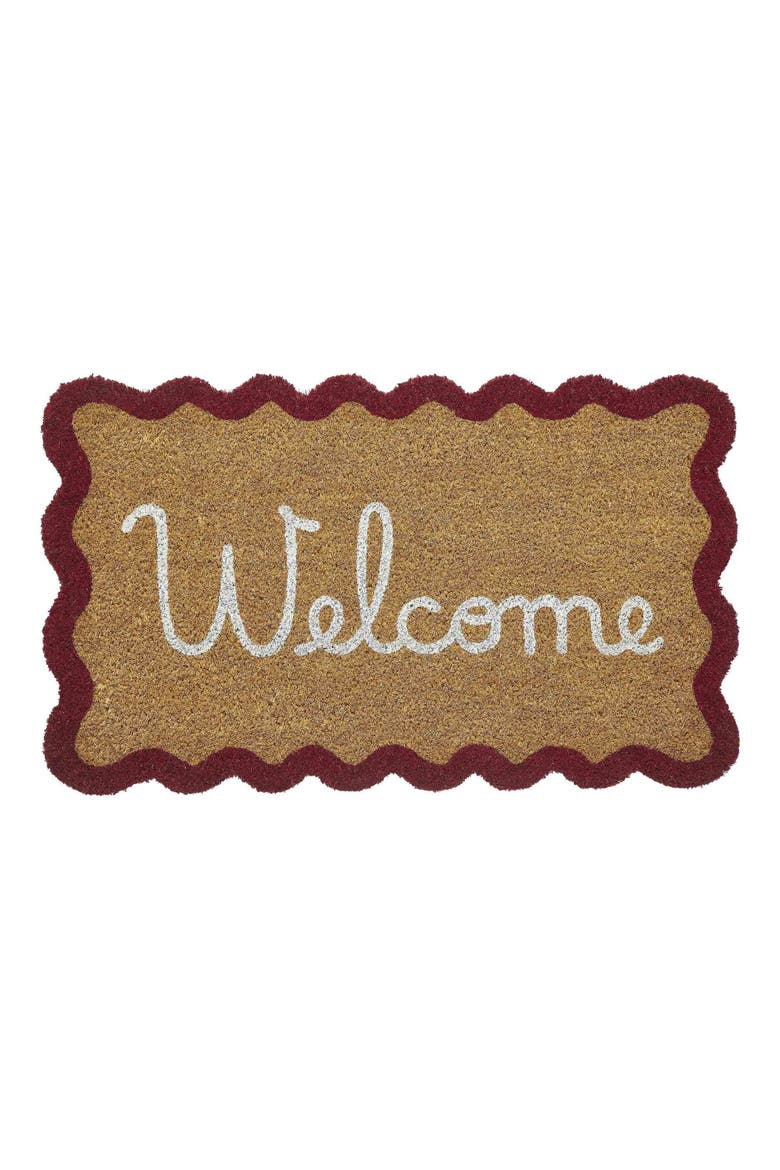 Scalloped Edge Coir Doormat, Main, color, BROWN MULTI