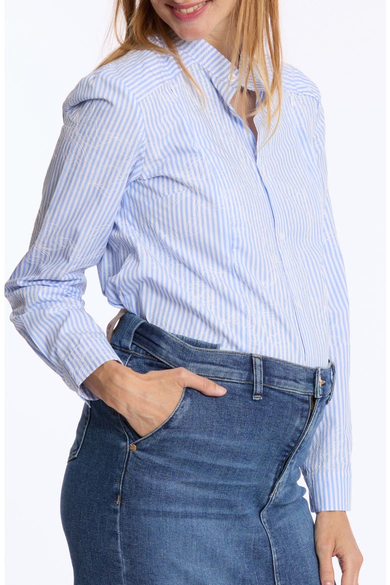 Camille Maternity and Nursing Shirt, Alternate, color, BLUE