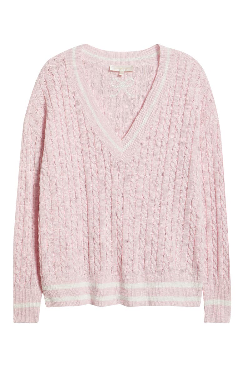 Jessanna Cotton & Linen Cable Knit Sweater, Main, color, POLO BLUSH