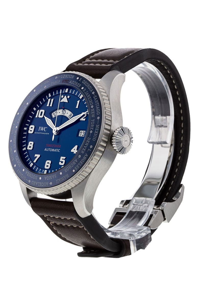 Watchfinder & Co. IWC Preowned 2021 Pilot's Timezoner Le Petit Prince Edition IW395503 Automatic Leather Strap Watch, 46mm, Alternate, color, Blue