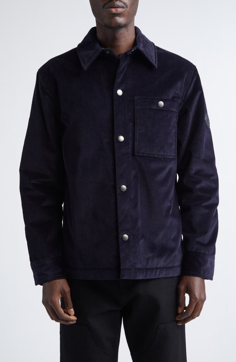 Burberry Onslow Corduroy Overshirt, Main, color, Twilight Blue