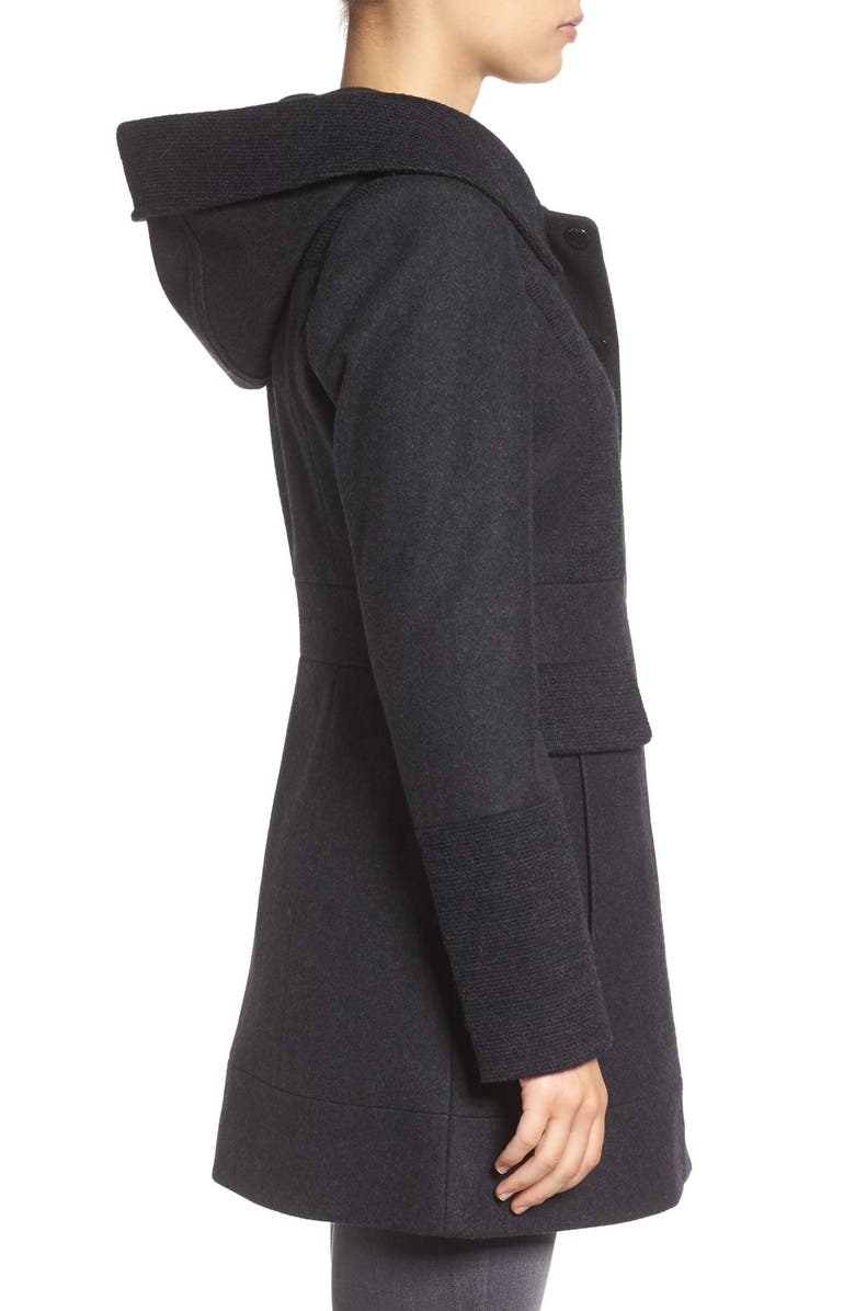 GUESS Wool Blend Hooded Coat, Alternate, color, 