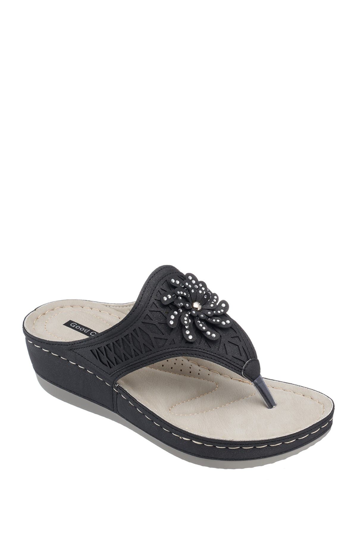 GOOD CHOICE NEW YORK Allie Floral Wedge Sandal, Main, color, 