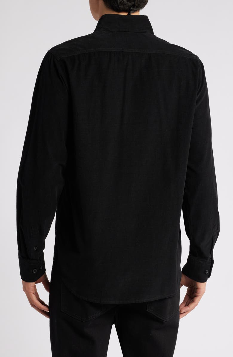 Schott NYC Pinwale Corduroy Button Down Shirt, Alternate, color, Black