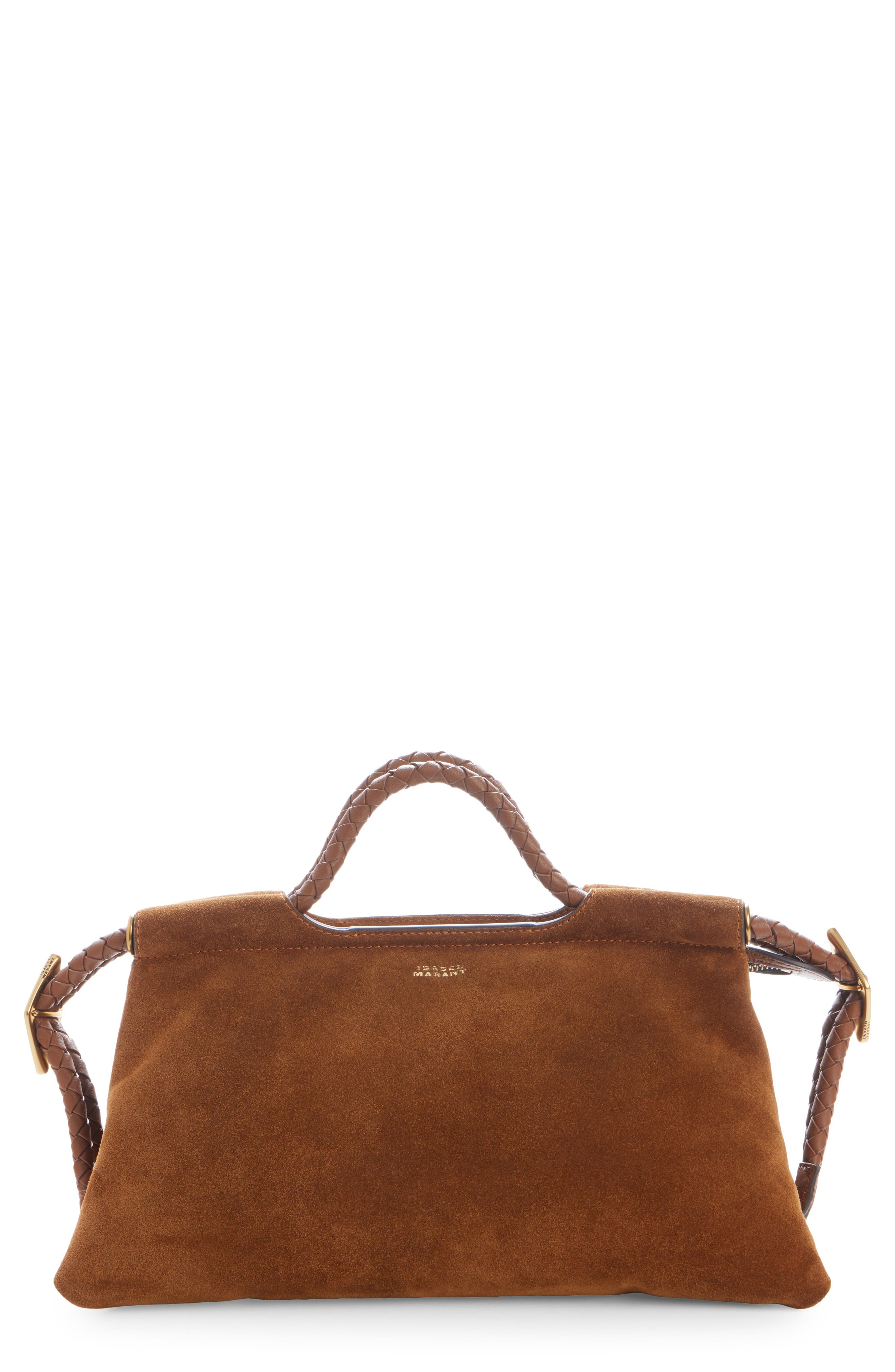 Pipa Suede Handbag, Main, color, COGNAC 50CO