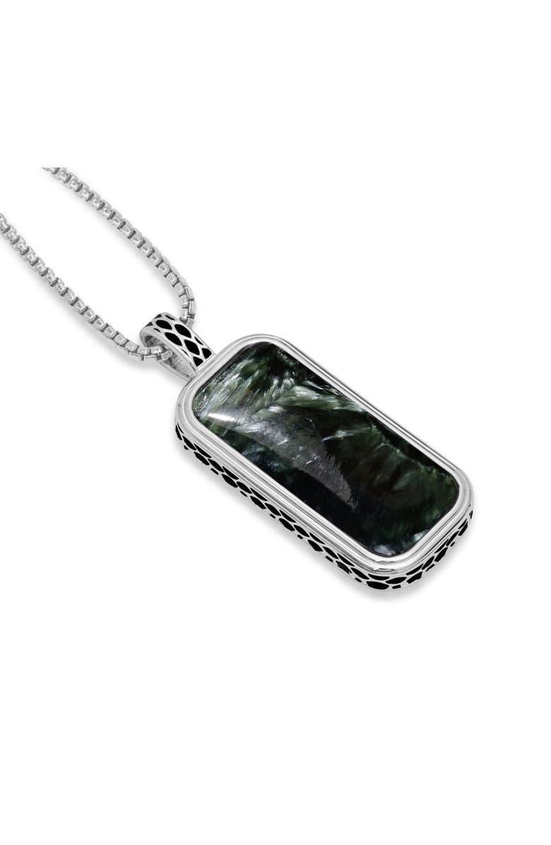LuvMyJewelry Seraphinite Sterling Silver Men Tag Necklace, Alternate, color, Silver