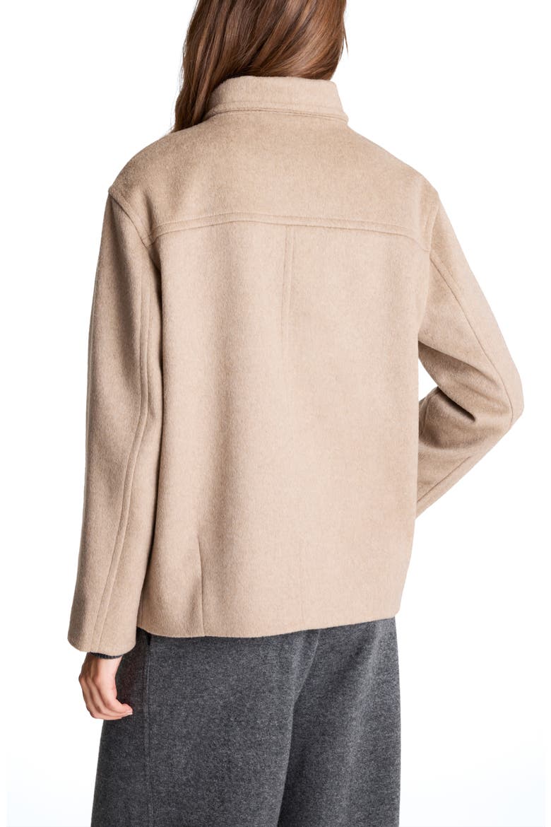 Brushed Wool Blend Short Coat, Alternate, color, NUTMEG